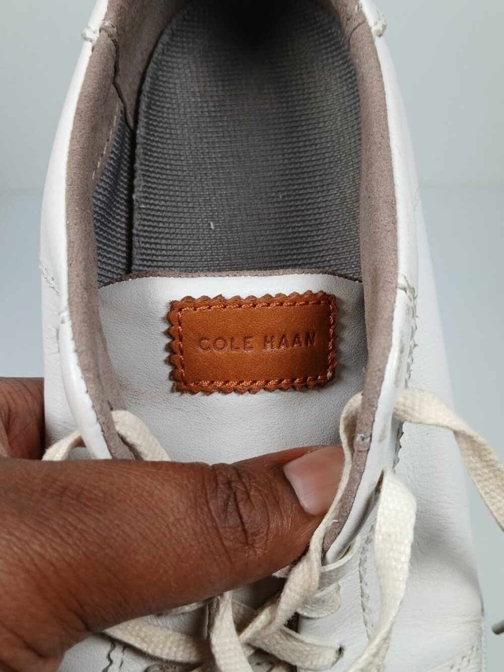 Cole Haan Grand Crosscourt White Leather Sneakers Gold Hardware 7.5B - Picture 13 of 14